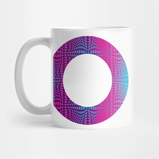 Abstract ornamental Zero sign, abstract circle sign in pink and blue Mug